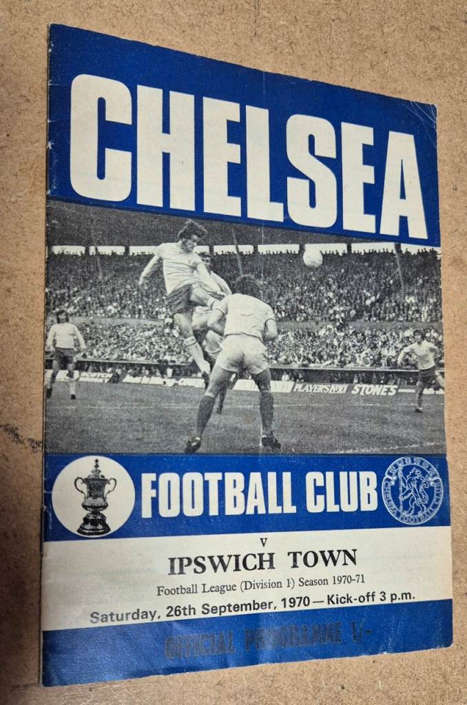 Chelsea v Ipswich Town 26.9.1970 football programme