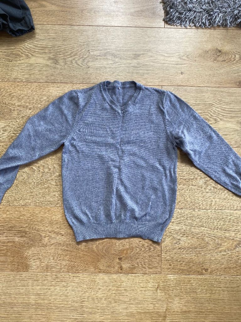 Grey V-Neck school Jumper