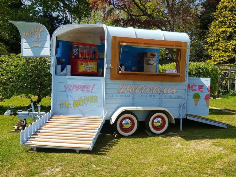 Ice cream converted horse box - mobile soft ice cream 