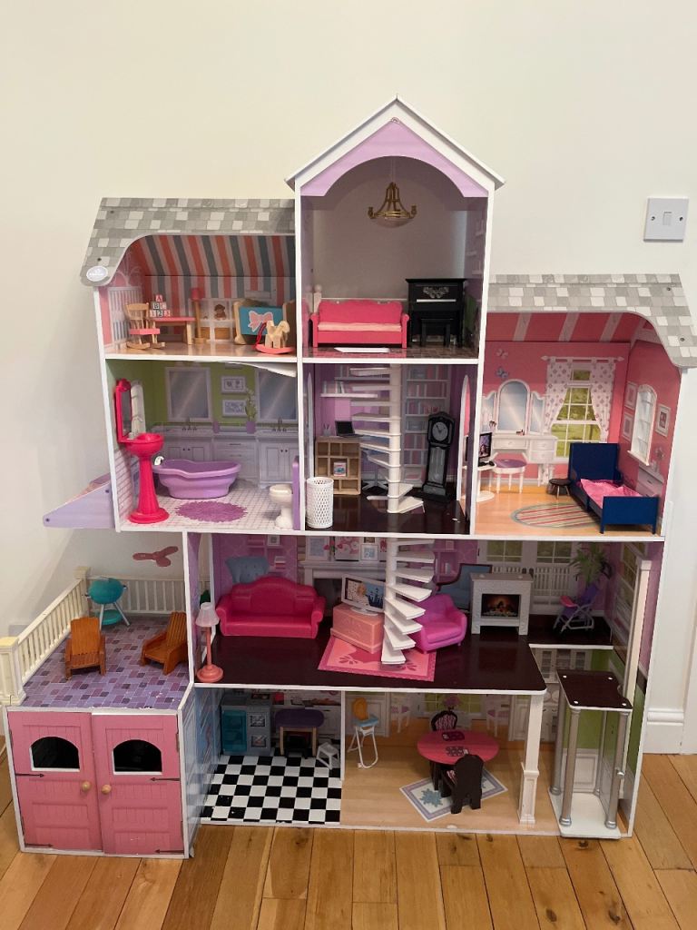Furnished Costco dollhouse + Barbie car