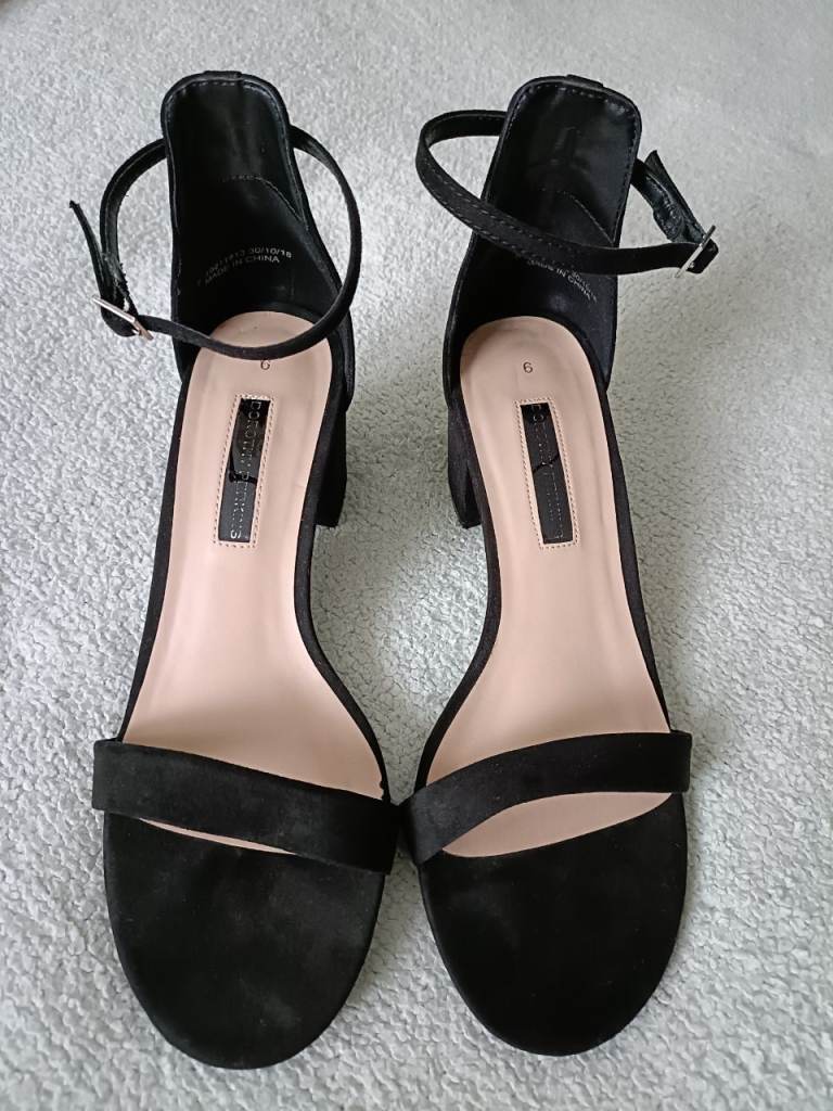 Dorothy Perkins Faux Suede Mid Block Heel Sandals Size 6