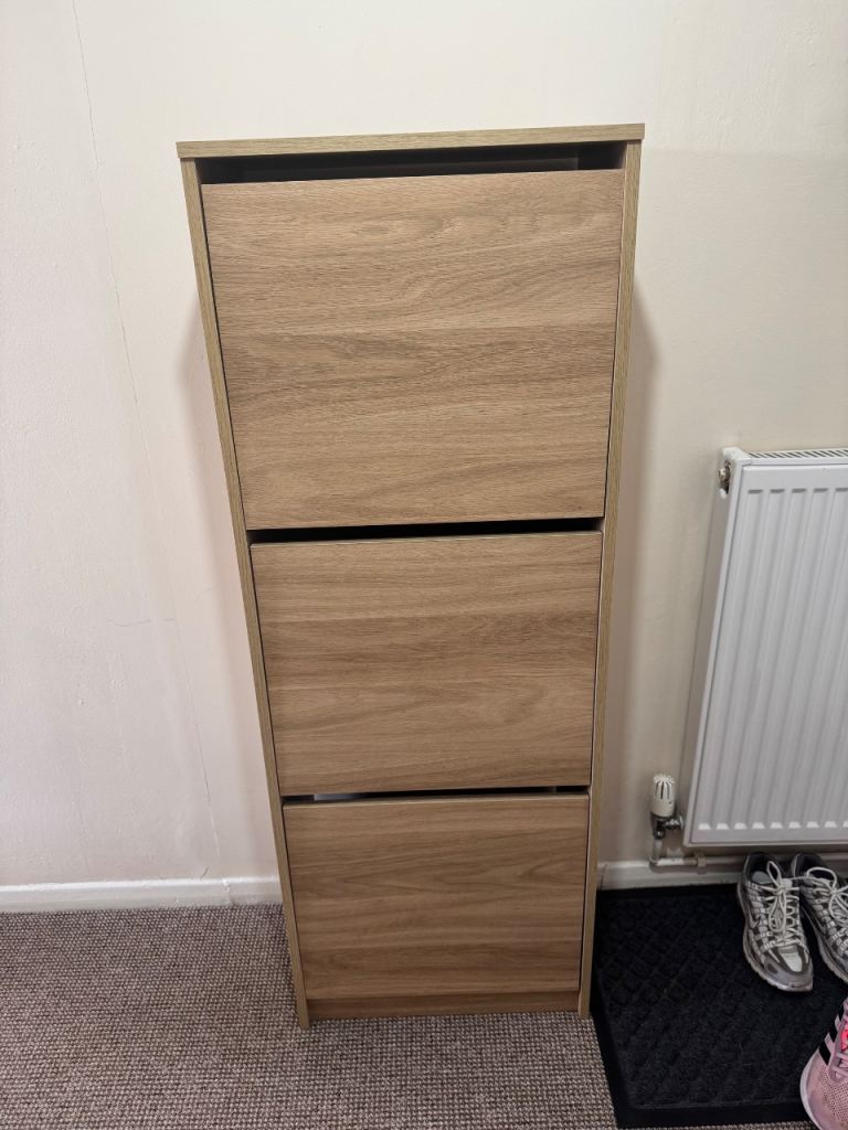 IKEA BISSA Shoe Cabinet with 3 Compartments 