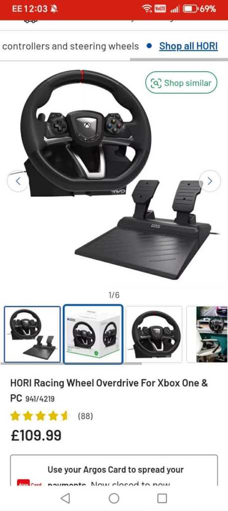 Xbox/Pc hori steering wheel and pedals