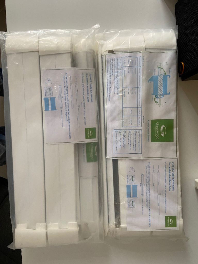 2x brand New Greenwood 2500/5000 EA Acoustic Window Vents