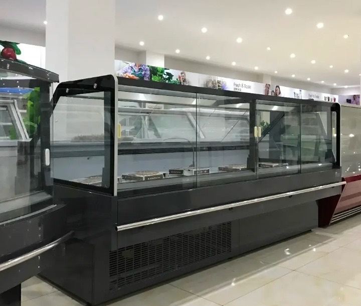 Meat display fridge counter fridge deli shop takeaway restaurant serve over counter fridge