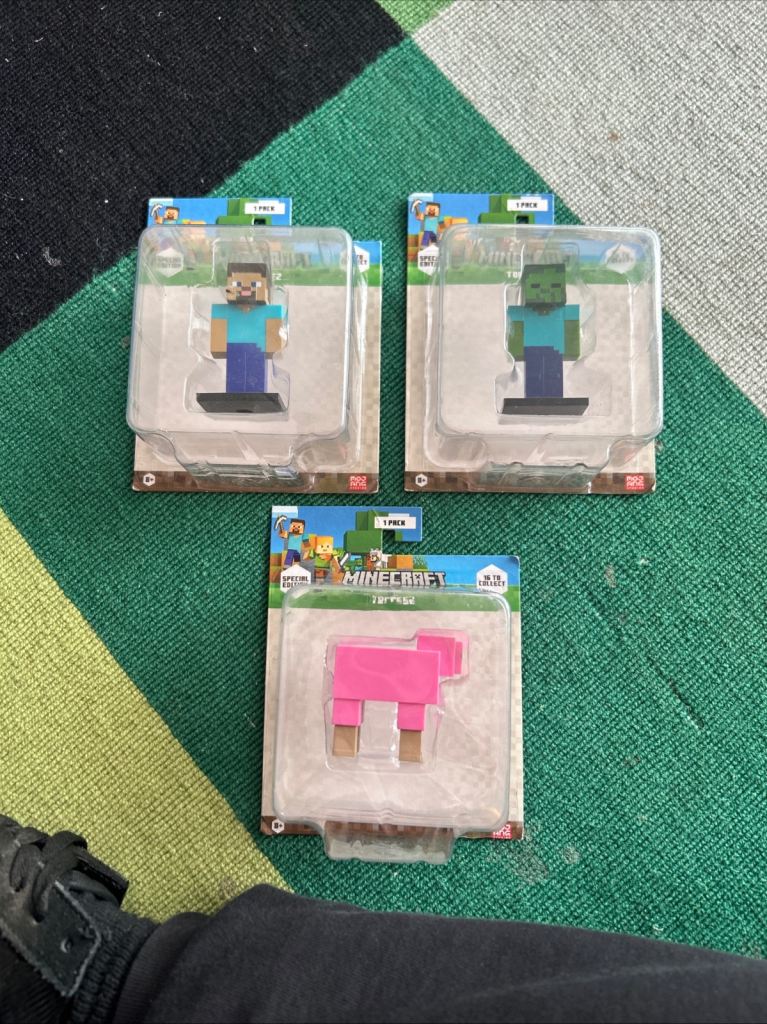 Minecraft figures x3 brand new 