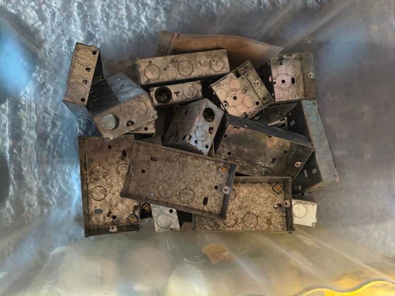 Mixed Lot of Metal Electrical Back Boxes and Ceiling Roses