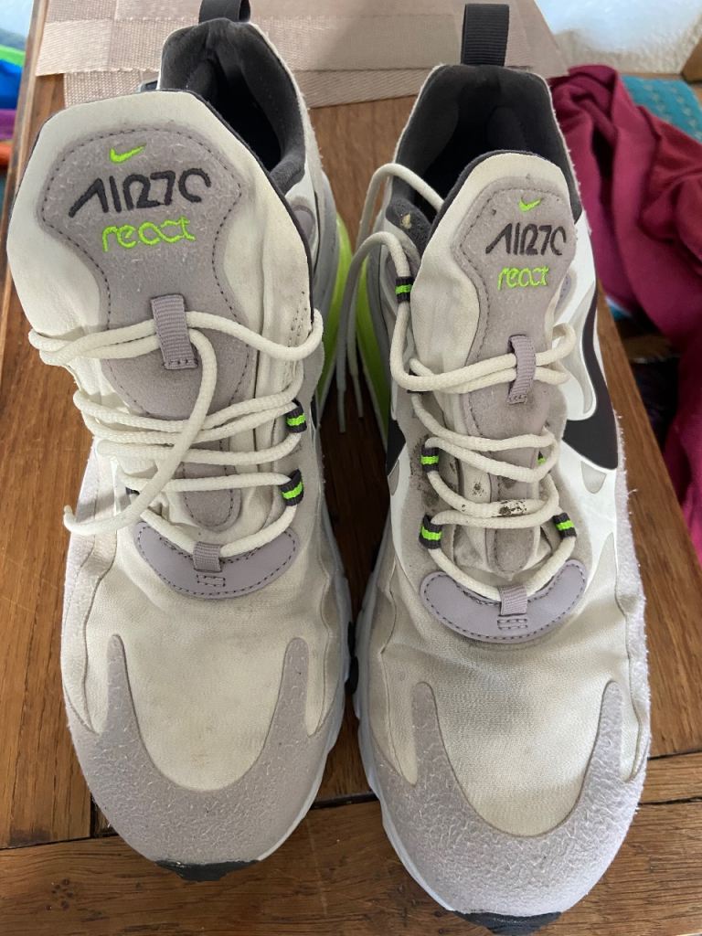 Pair of Nike React trainers size  uk 9 USED not for delivery 