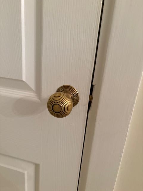 16 pairs of solid aged brass Beehive door knobs