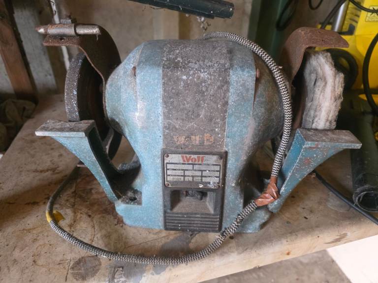 Vintage Wolf Bench Grinder