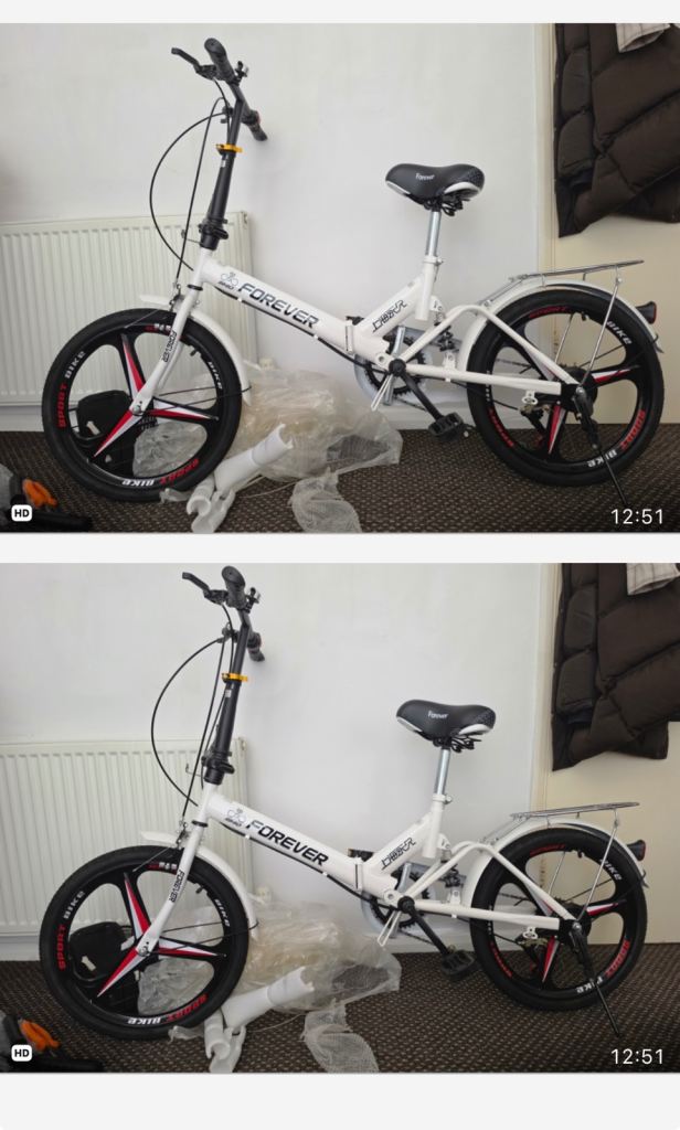 Brand New 20” Forever Folding Bike – White (New/Unused)