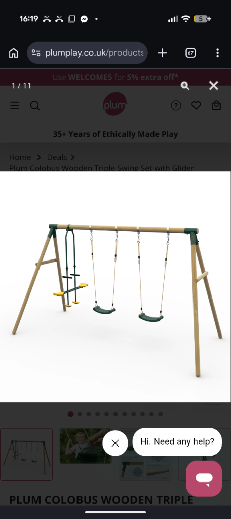 Plum swing set 