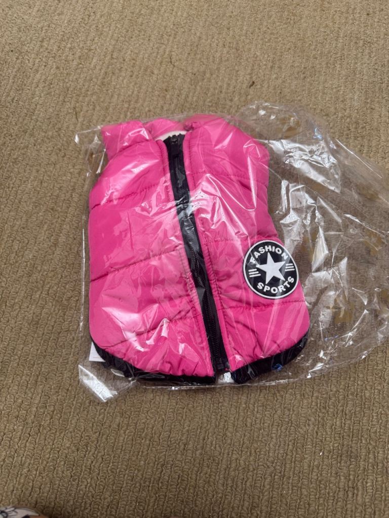 Medium dog coat with harness 