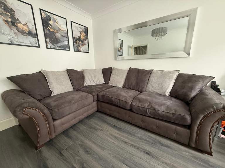 DFS Corner Sofa Bed – Grey Fabric, Good Condition