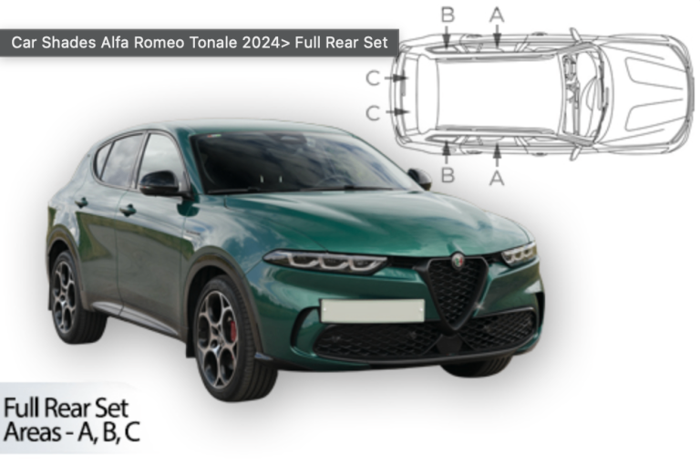 Car Shades Alfa Romeo Tonale (2024+) Full Rear Set UVAR-TONA-5-A Custom Sun Blinds