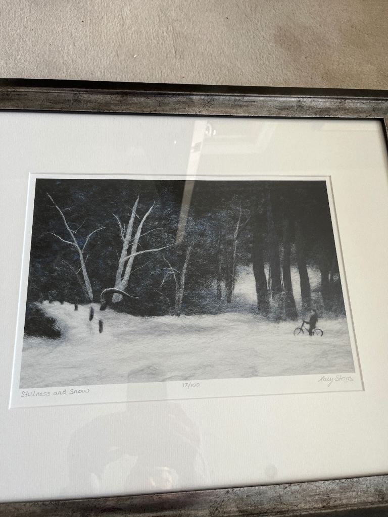 Lucy Storrs framed print - Stillness and Snow 