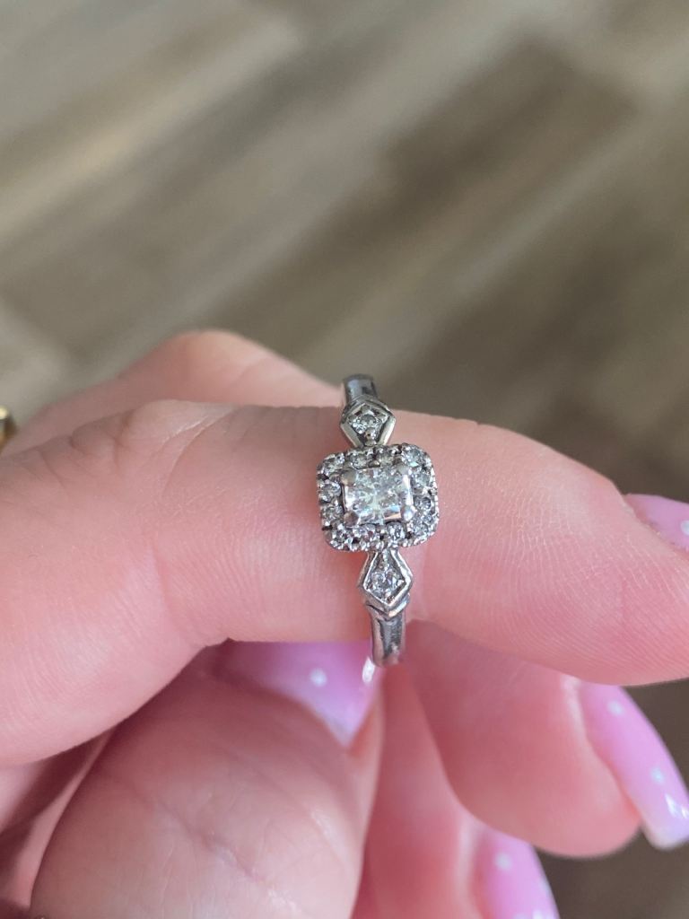 Emmy London Palladium Engagement Ring size J