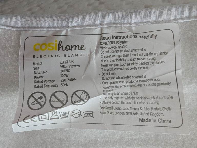 Electric blanket 