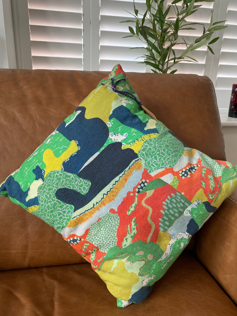 2 x Handmade Cushions Green / multicoloured 