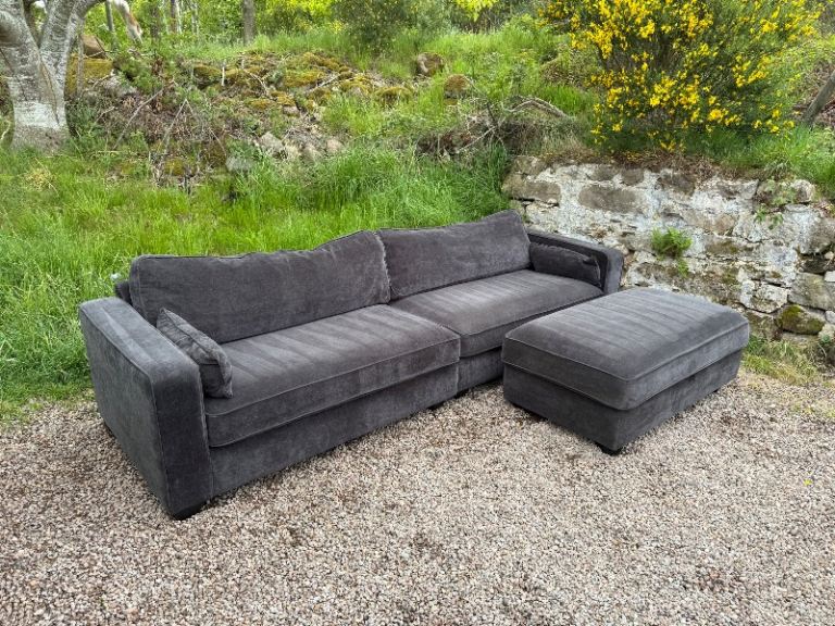Large Sofa And Storage Footstool (Delivery Available)