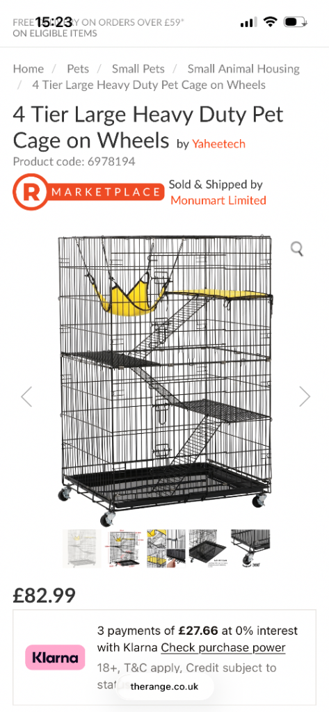 Yaheetech 3 tier + hammock catio on wheels