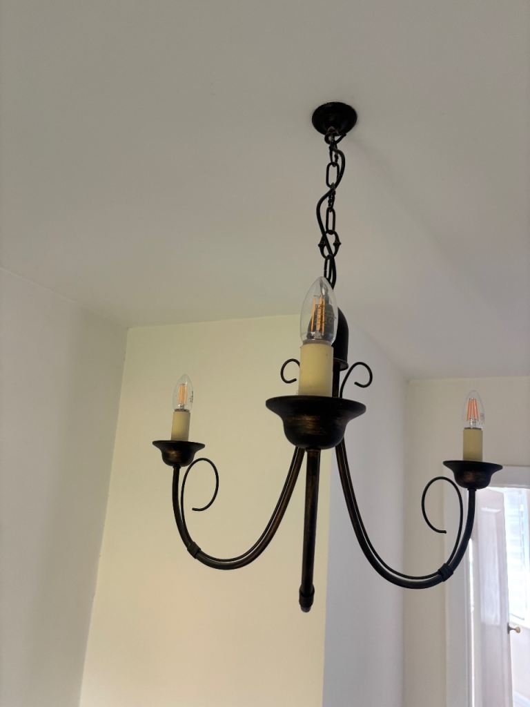 2 chandelier and 1 wall fitting