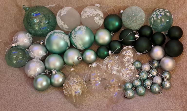 Pretty Glass and Plastic Tree Baubles