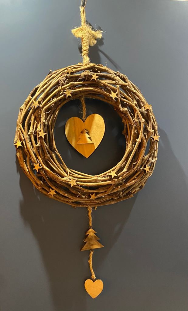 Beautiful wooden wreath