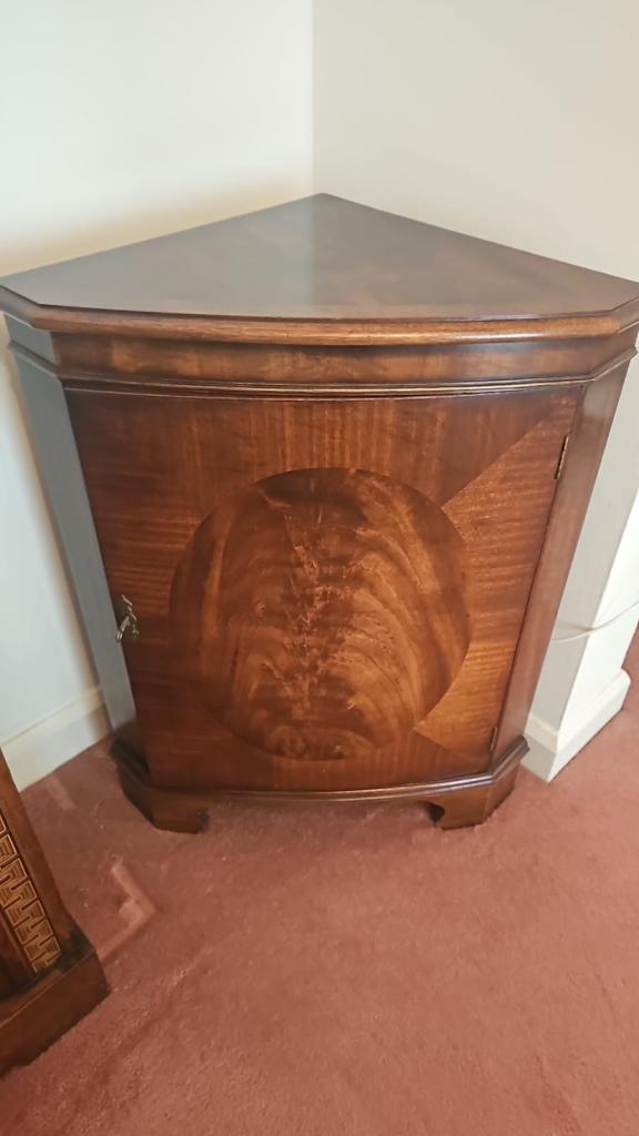 Walnut corner cabinet 