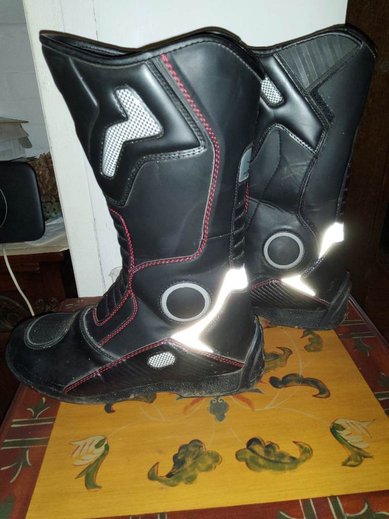 Pair Mens Motorcycle Boots Size 8/9