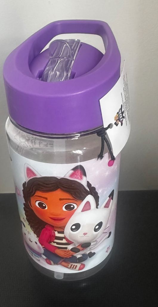 Gabby's Dollhouse Water Bottle – New, Clear & Purple