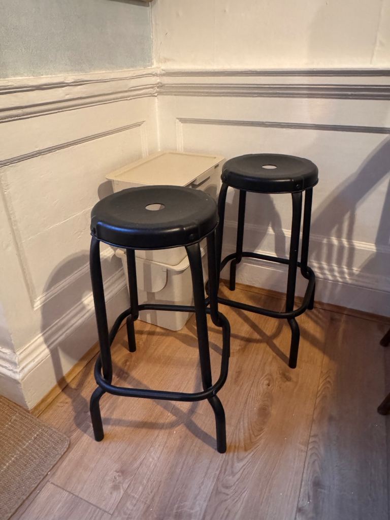 2 Free Black Metal Bar Stools 