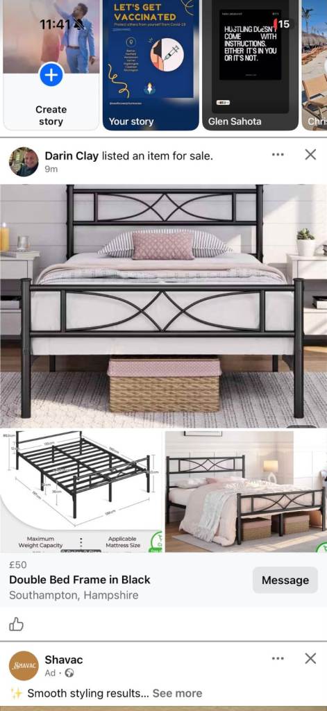 Double Bed Frame in Black
