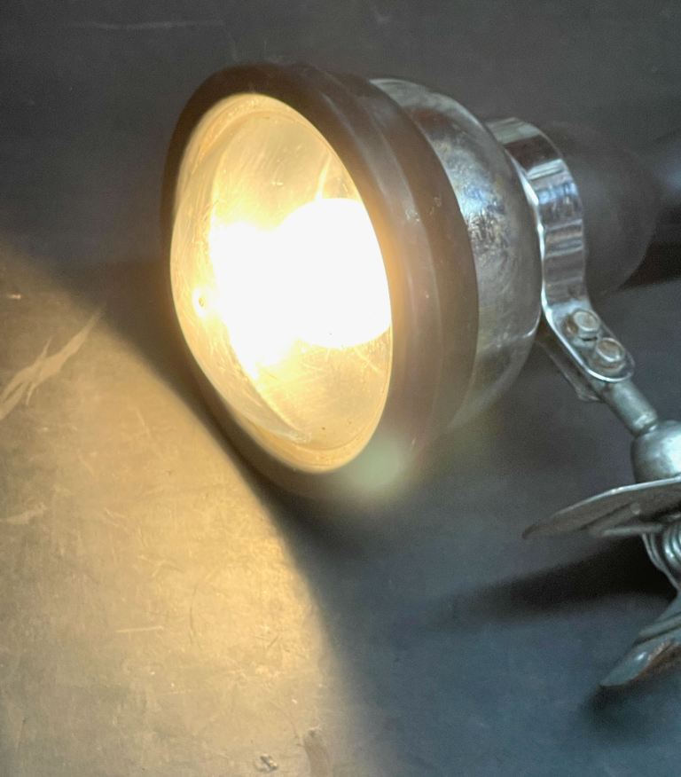 12V Car Inspection Lamp, clamp-type with croc clips and 12V outlet connector