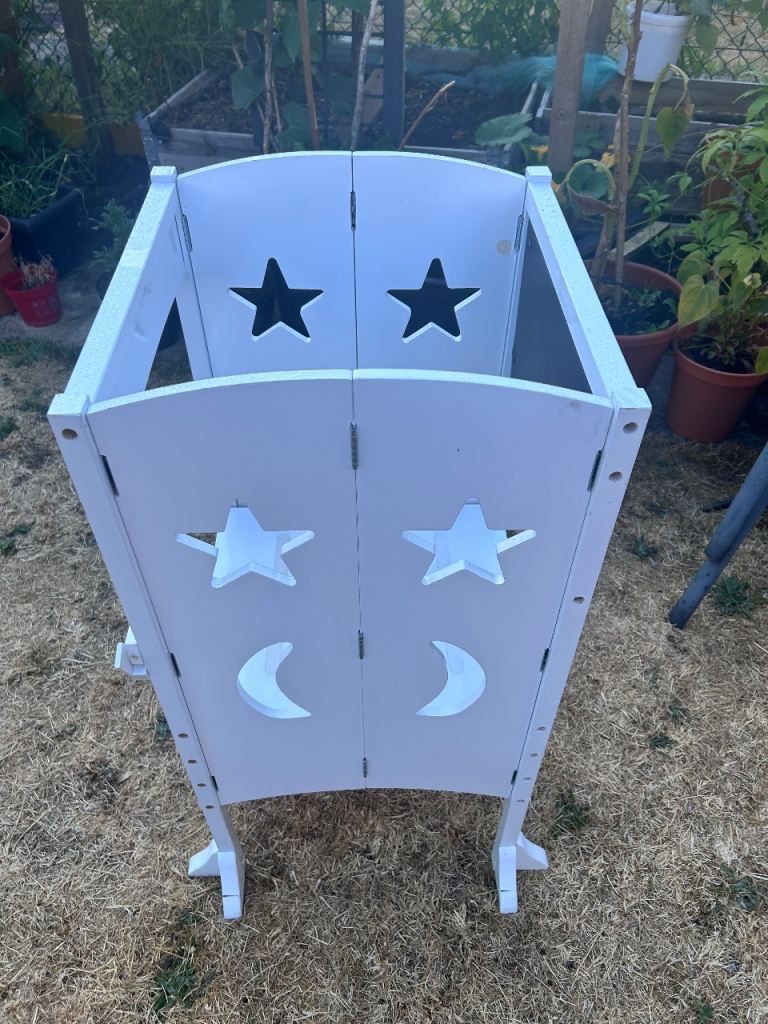 White Wooden Kids Learning Tower / Kitchen Helper Stool