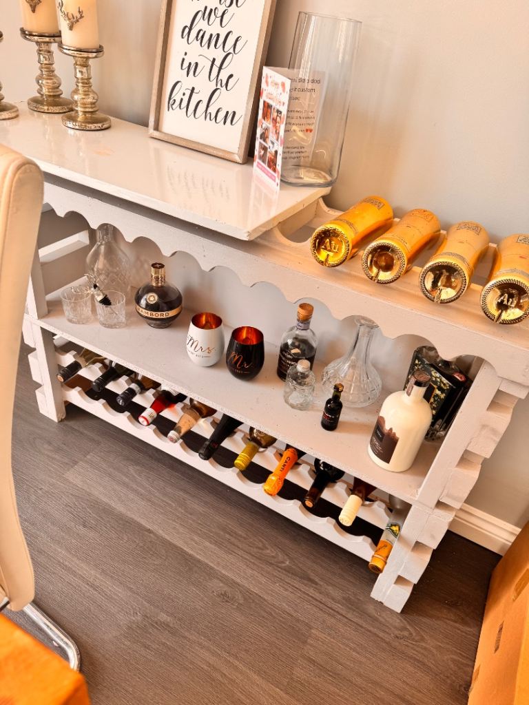 Stylish handmade Wooden Wine Rack Console Table