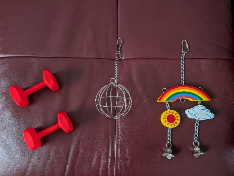 Rabbit toys and hay feeder bundle 