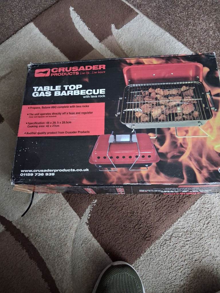 Crusader Table Top Gas Barbecue with Lava Rock