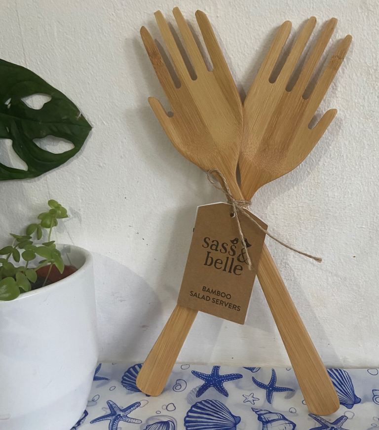 Sass & Belle Bamboo Salad Servers – Brand New with Tag