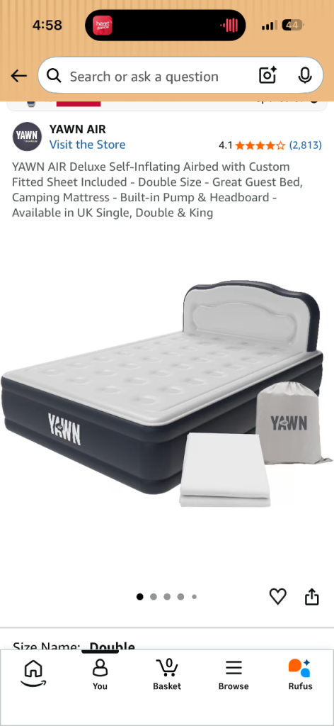 Yawn double air bed