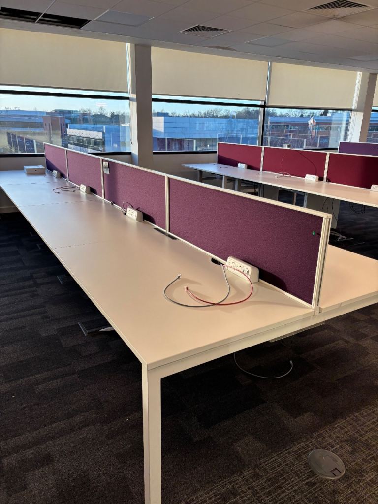 Pod of 6 desks with partitions 