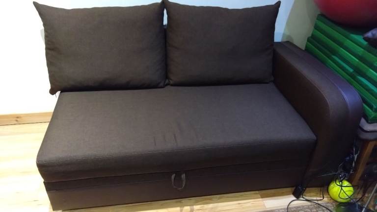 Brown 3 seater corner sofa bed with storage 