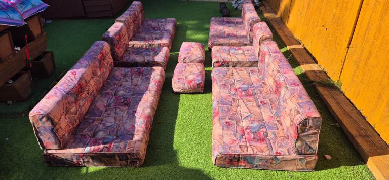 Cushions for camper caravan motorhome boat, set of 14 - front and back.