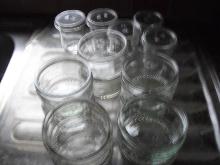 Clear Glass Ramekins and Jars with Plastic Lids