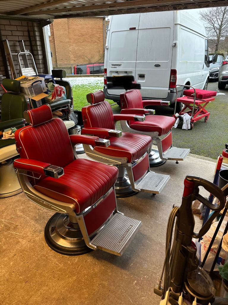 3 Belmont Apollo barber chairs 