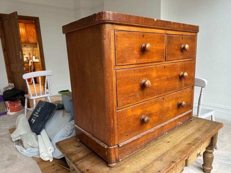 Vintage Wooden Chest of 4 Drawers 
