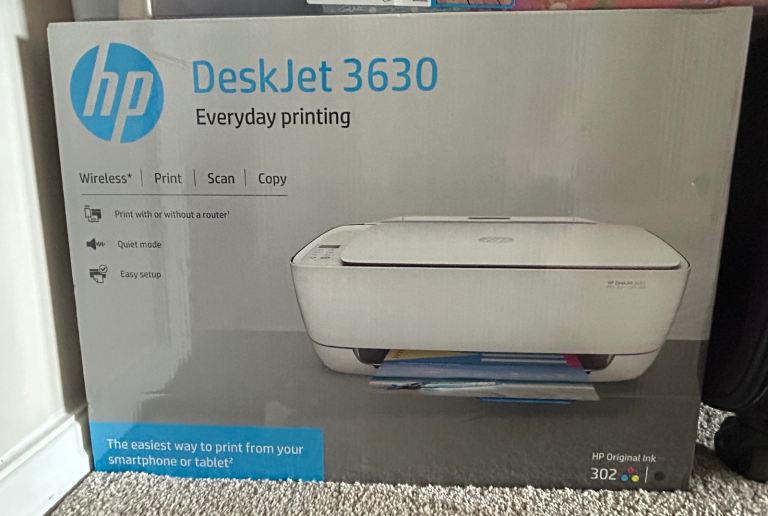 HP DeskJet 3630 Wireless Printer - Excellent condition in Box