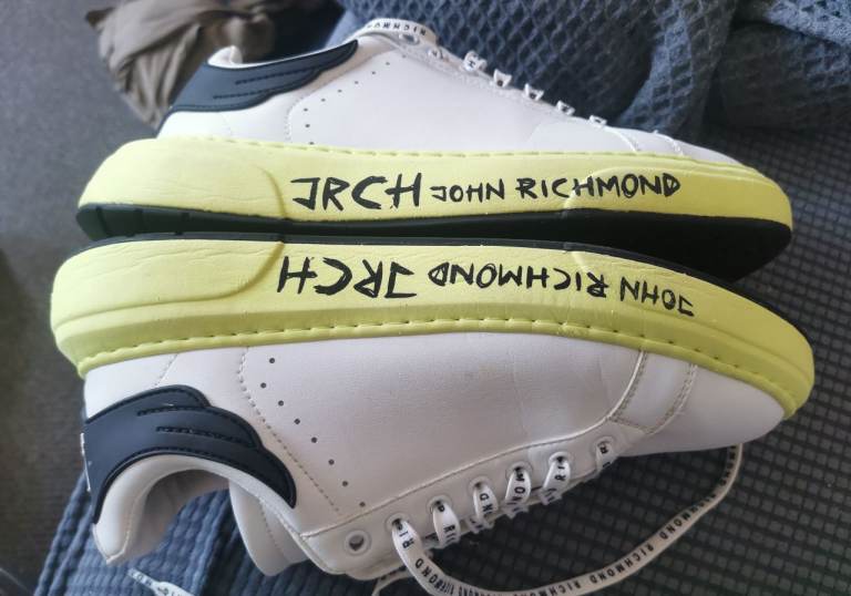 John Richmond logo-stamp trainers Size 9 