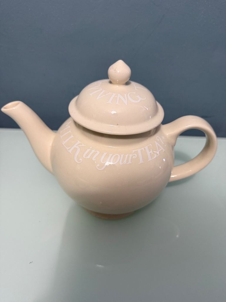 Emma Bridgewater Cream Teapot – White Toast Design, Good Condition