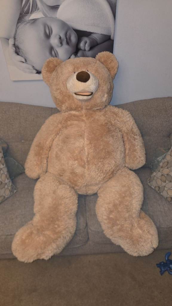 Large Teddy Bear – Beige, Good Condition